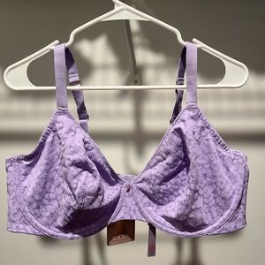 BRAND NEW SAVAGEXFENTY Unlined Lilac Leopard Bra, Size 42DDD